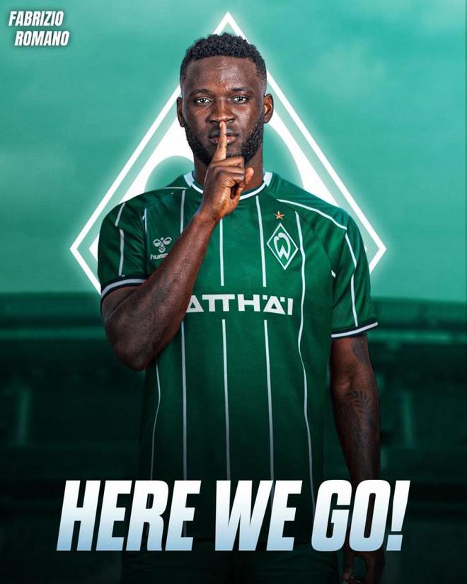 羅馬諾：博尼法斯轉(zhuǎn)會不萊梅，租借并薪水部分由后者承擔。